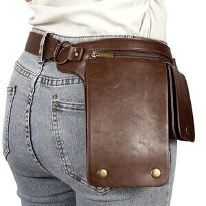 Waist Bag Leather Fanny Vintage  Belt